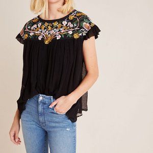 Anthropologies Embroidered Blouse (M)